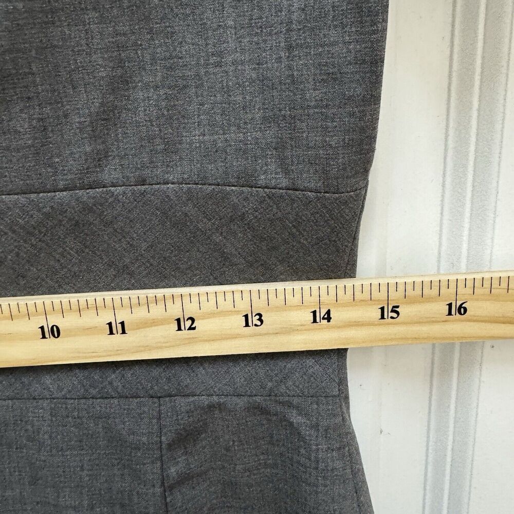 BANANA REPUBLIC Dress Women's Size 8 Charcoal Gray Stretch Light Wool V Neck - Picture 7 of 8